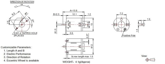 12mm Diameter Mini DC Motor 1.5v - 6v Electric Motor FF-N10 Customization Available