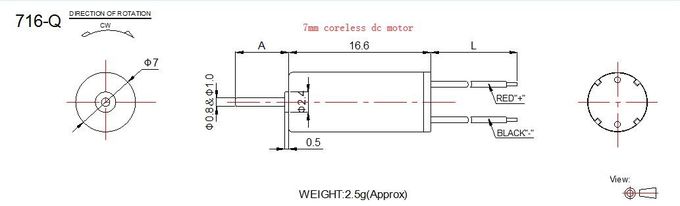 0716 Coreless DC Motor 3.7v 7mm Diameter 16mm Body Length For Toy Helicopter