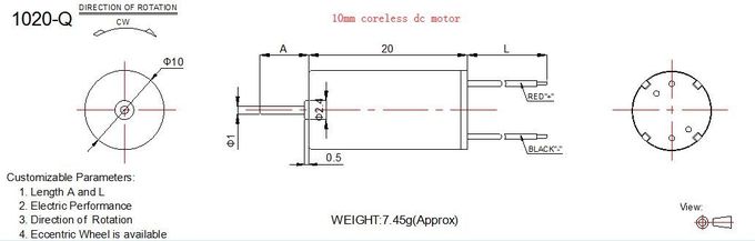 High Torque High Speed 12v DC Motor 25000rpm 10mm Diameter 20mm Length For Robot