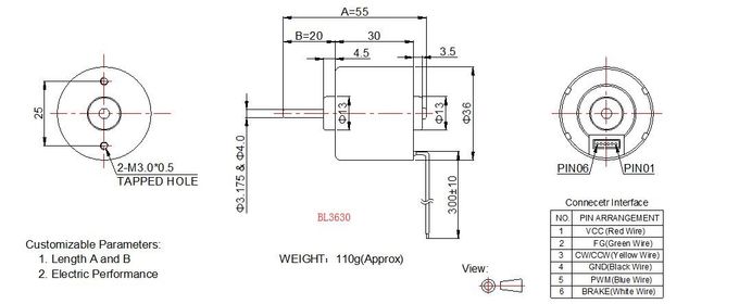 36mm Diameter Small 12v DC Motor / 24 Volt BLDC Motor For Vacuum Cleaner