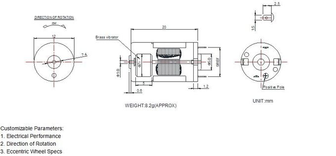 Home Application DC Vibration Motor RF-1220CA-NZ With Built In Vibrator