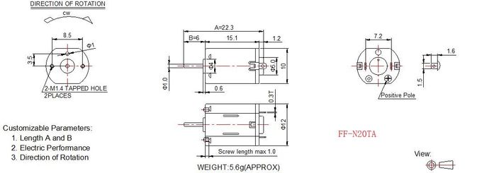 Micro Electric Door Lock Motor 6v 12v 12mm Diameter Mini N20 DC Motor